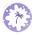 Icona viola con un fiore stilizzato al centro.